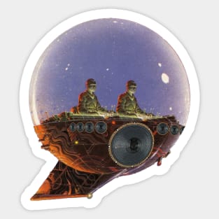 Retro Future DJ Bubble Sticker